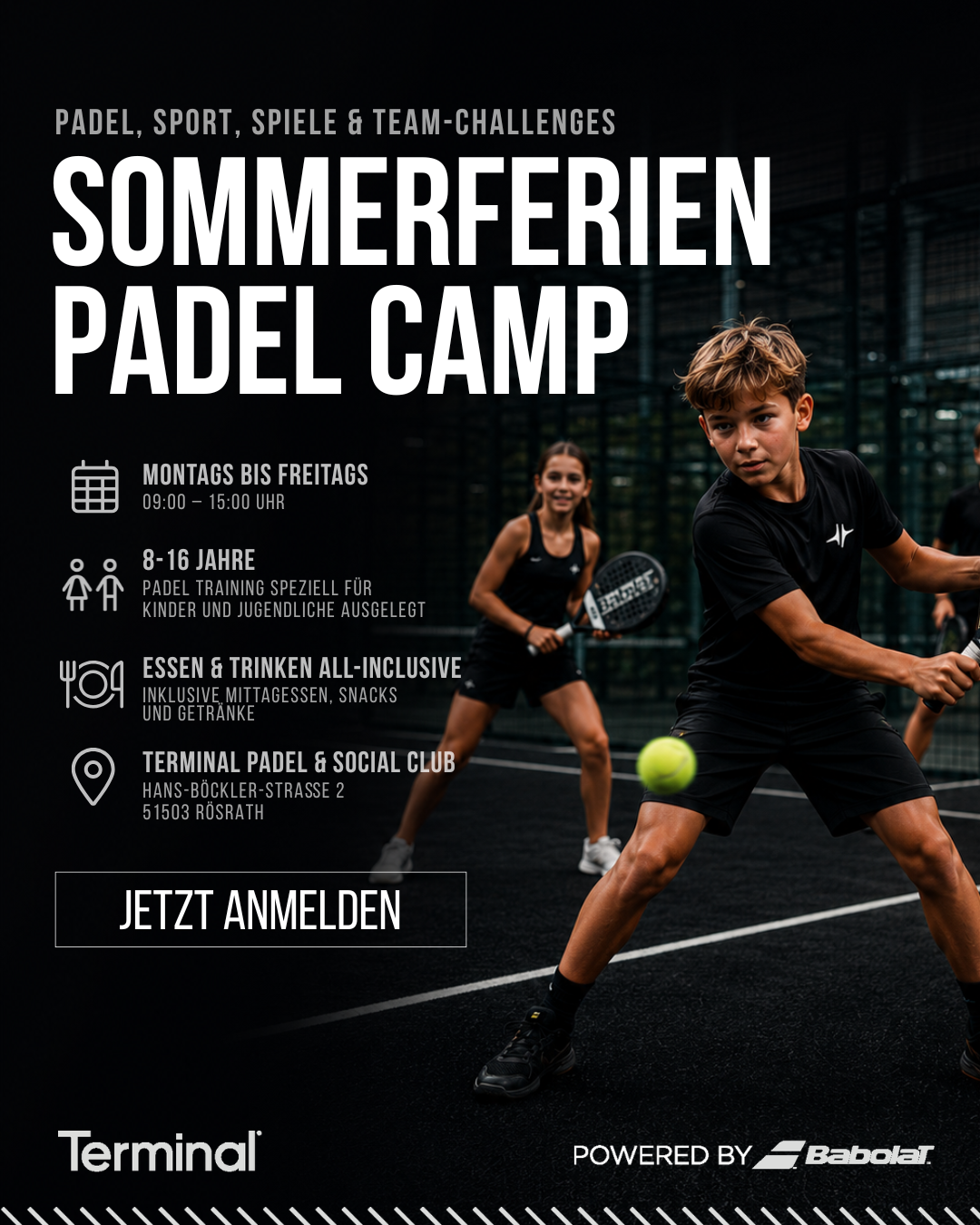 Sommerferien Padel-Camp Jugendliche